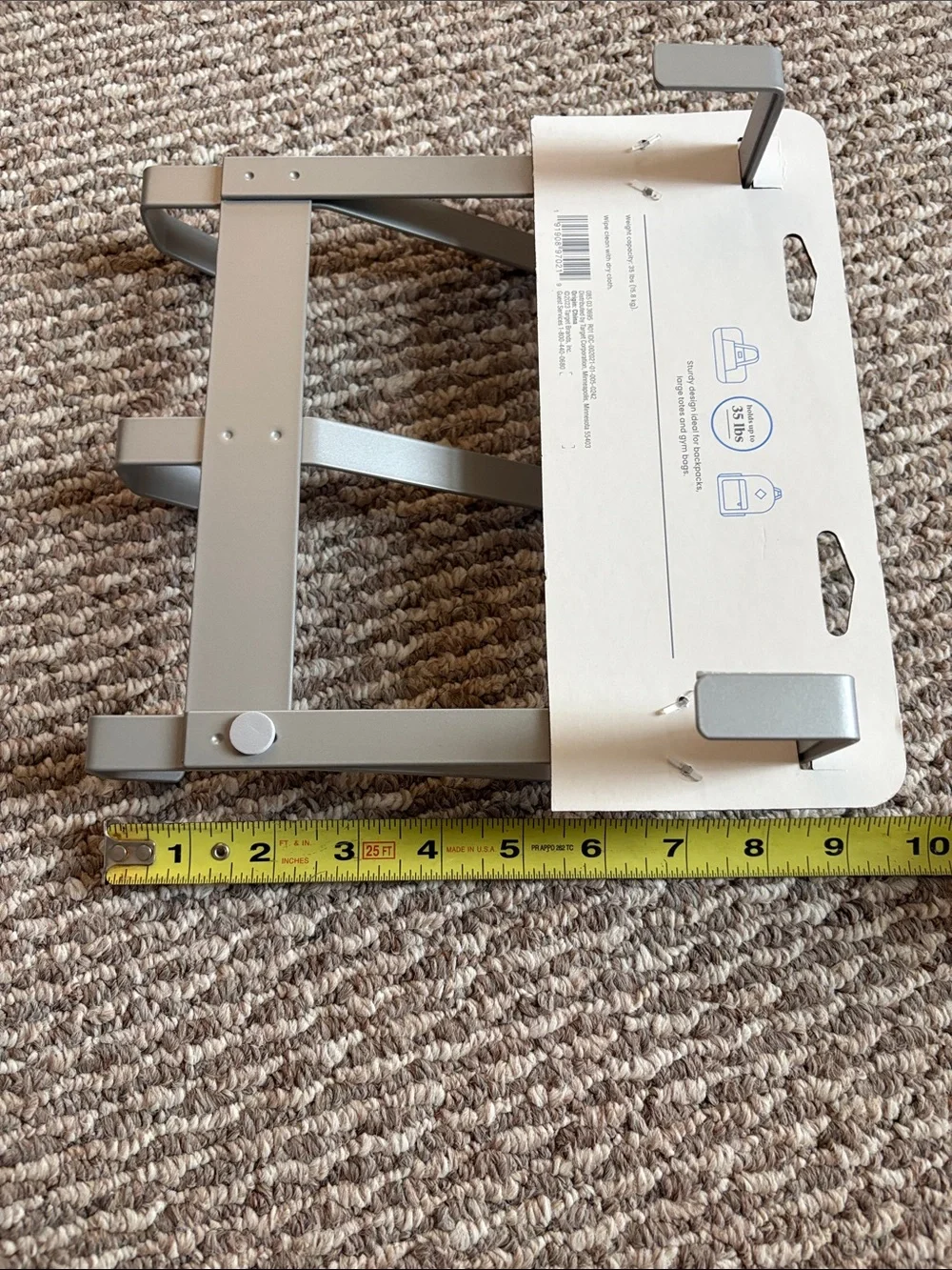 brightroom Gray Metal Over-the-Door Hook Rack
